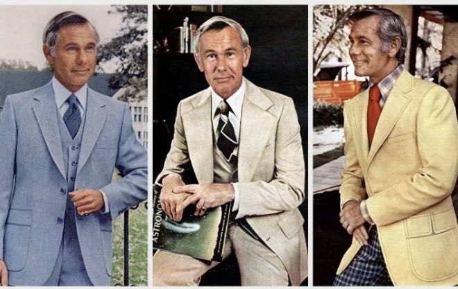 CryptoPortico's tweet image. The point was to dress like an emcee at a swanky club, not like a lawyer. Johnny Carson was a stage magician before he did comedy, and that’s what he brought to it. You’re looking for flash, not respectability.
