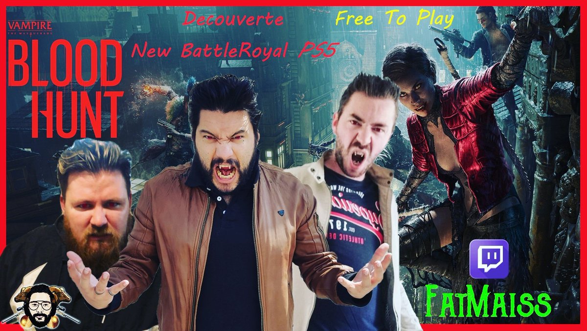FatMaissGaming's tweet photo. RDV ce soir a 22h pour le LIVE découvert du jeu #bloodhunt
Jeu Gratuit #freetoplay sur #ps5
Jeu solo et trio
Je TEST avec Cata et Max en MultiCam
Télécharge-le et ramène tes fesses
https://t.co/1PQ7Oma0JH
#twitchfr #TwitchStreamers #TeamChevre #battleroyale https://t.co/m2HgItqU2Z