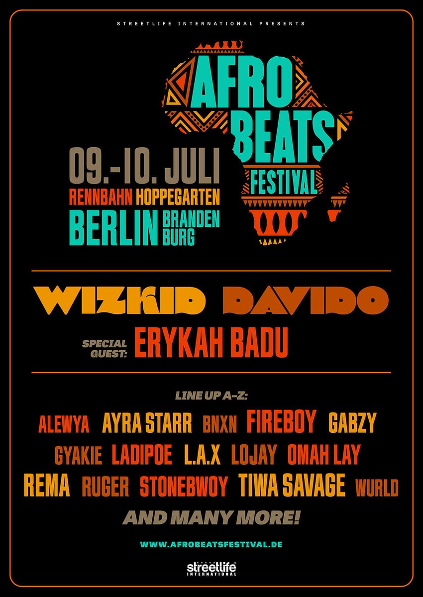 Be part of the movement & join the first ever AFROBEATS Festival in Germany! #afrobeatsfestival #bepartofthemovement #streetlifeinternational