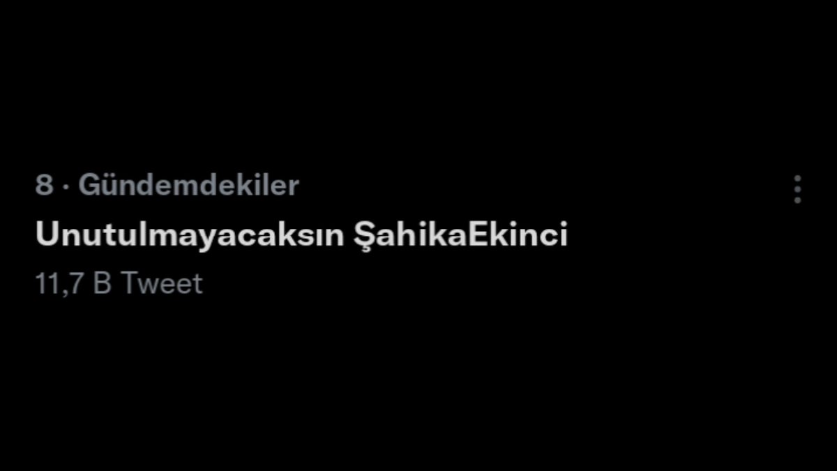 türk dizi tarihinin vazgeçilmez
karakterlerinden biri olarak aklımıza kazınan şahika ekinci gündemde ilk ona yerleşmeyi başardı

Unutulmayacaksın ŞahikaEkinci
