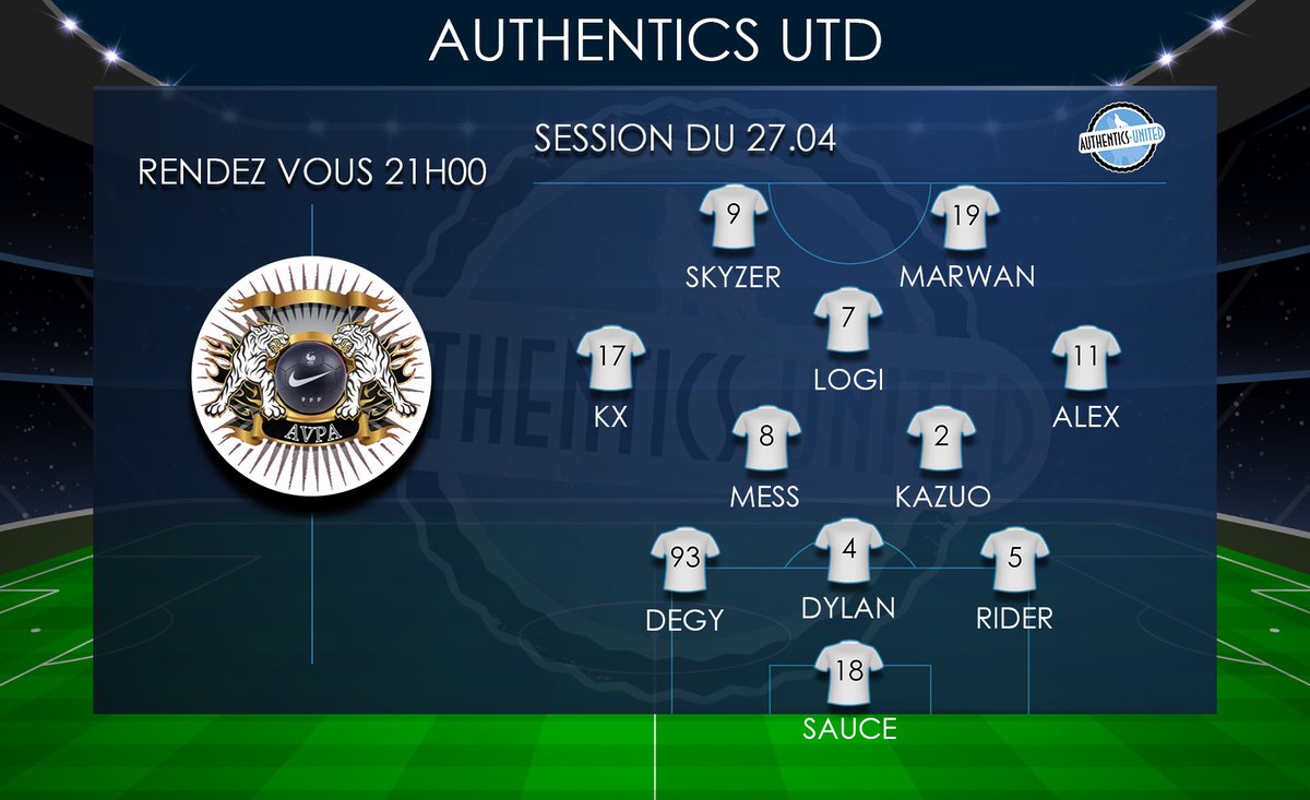 Ce soir nous sommes en tournoi @AVPAFR dès 21h20. On travaille et on prend de l'expérience avec de vrais guerriers, motivés pour le projet. 

Voici la compo et bon tournoi à tous