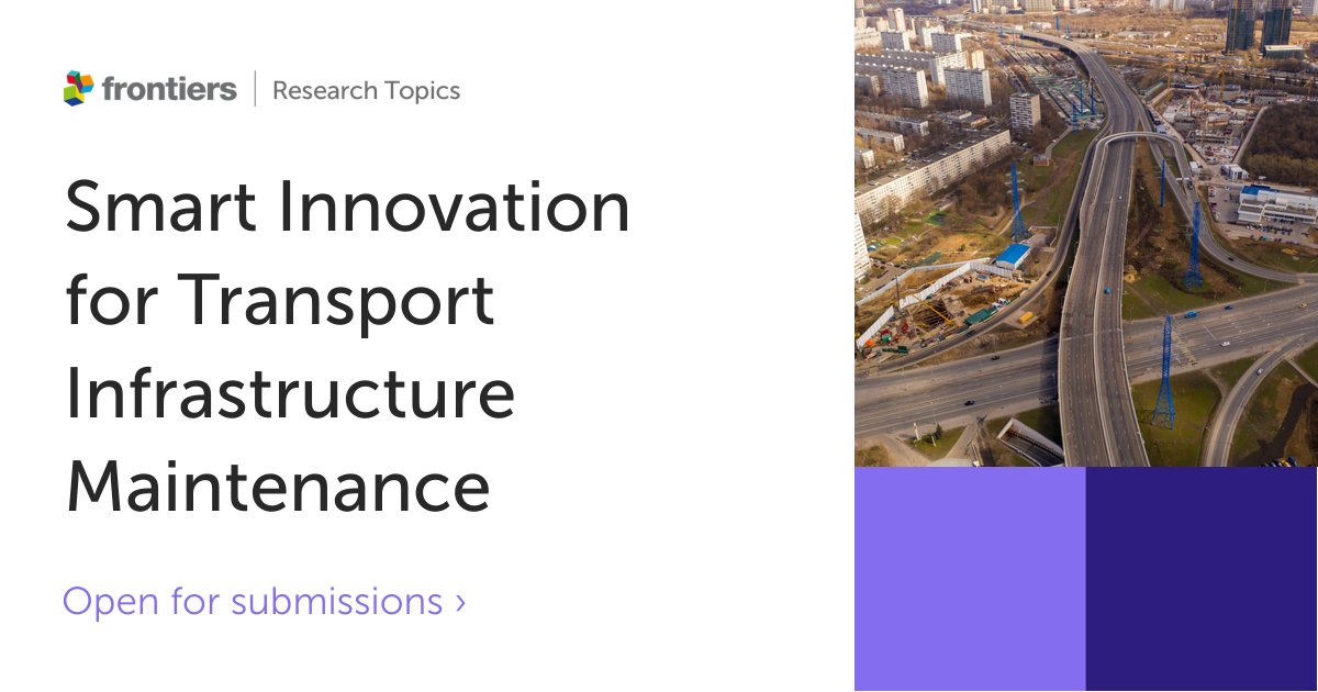 FrontFTransport's tweet photo. A research topic, led by Dr Teron Nguyen (@NguyenTeron), Dr Ngoc-Tri Ngo & Prof. Son Mai
explores #smartinnovations for #transport infrastructure maintenance and translation into practical applications. Closing date 12 August 2022.
Submit your abstract ➡️https://t.co/RLw6Tvrg2O https://t.co/6jLe3jZgtU