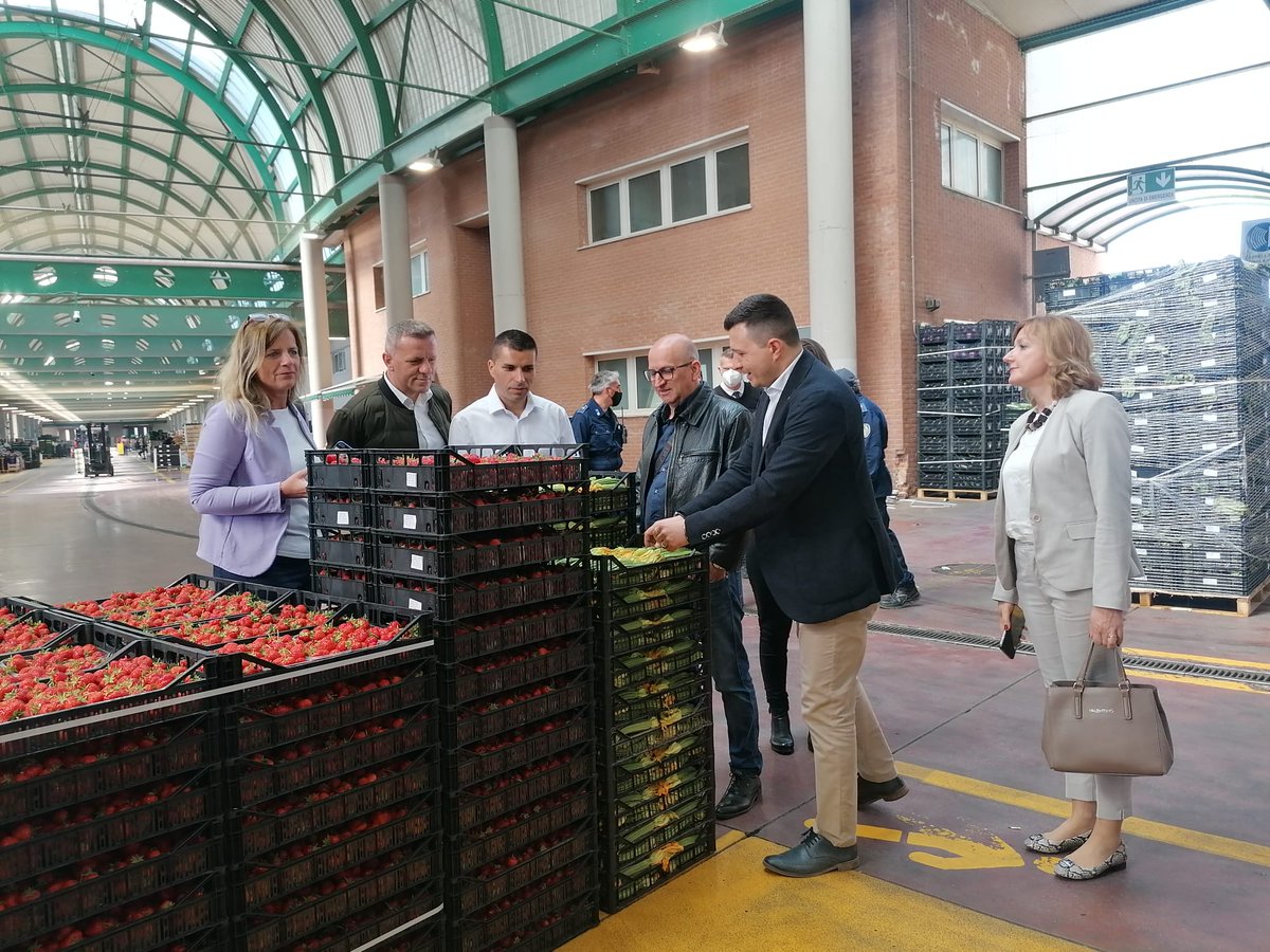 Insieme al Ministro delle Politiche Agricole Lupco Nikolovski,abbiamo avuto l'opportunità di visitare il più grande centro italiano di raccolta e distribuzione di prodotti agricoli, Centro Agroalimentare Roma per vedere da vicino il funzionamento di questo grande centro agricolo.