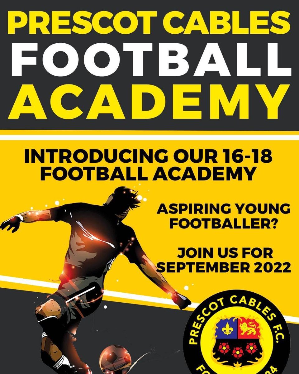PrescotCablesFC's tweet photo. Coming soon..look out for our announcement across SM very soon.
#Knowsley #Prescot #volair #academy #btech #footballacademy #qualification #education https://t.co/GgjnsmLxib
