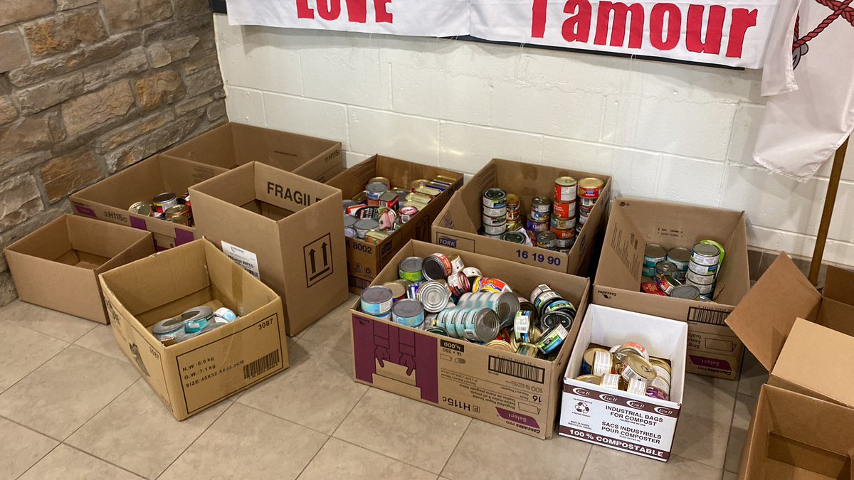 Two more days to bring in items for our canned meat drive, in partnership with <a href="/HaltonFFT/">Halton Food for Thought</a>.  Thanks to Ms. Rosehart, <a href="/MsTeacherTam/">Mme Tam</a> and their classes for their leadership!