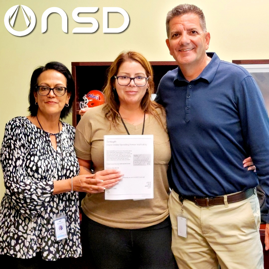 NSD_MotorClub's tweet photo. We believe in recognizing our associates when they go above and beyond what's expected. 

Melanie Alvez, a Regional Team Lead on our network team was presented a Visa Gift Card for a job well done!

Pictured with Melanie are SVP, Jeff Wiener and HR Director Wanda Lopez.

Congrats https://t.co/Wc1zedRE8z