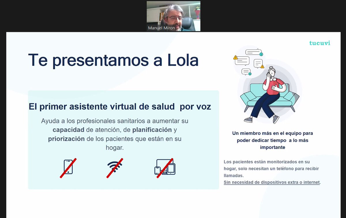 ¿Cómo se puede implementar la inteligencia artificial en las Unidades de Hospitalización a Domicilio? El Dr. @ManuelMiron5 acaba de compartir su experiencia introduciendo el asistente virtual de Tucuvi en su UHD, como una herramienta de apoyo en su trabajo diario.