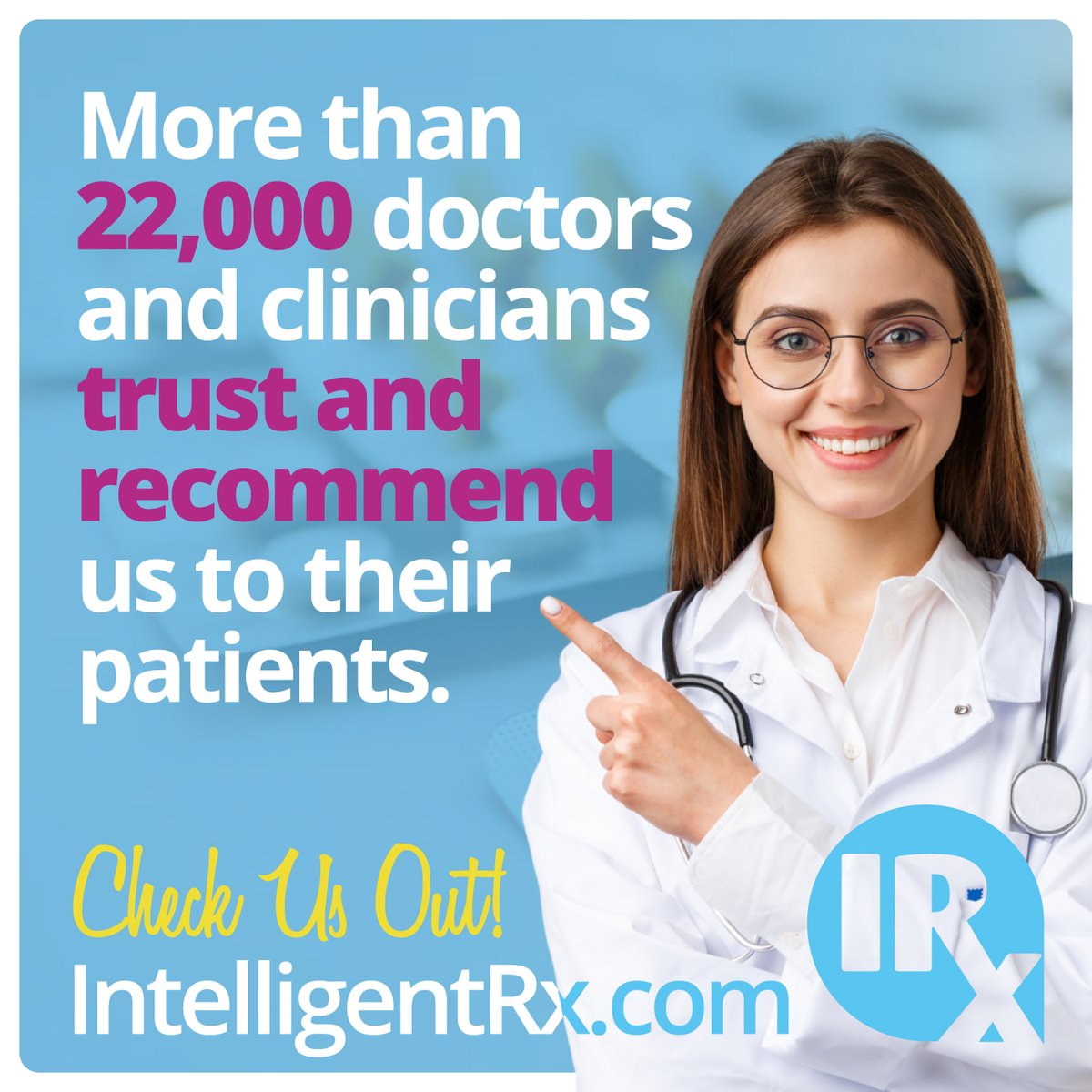 More than 22,000 doctors and clinicians trust IntelligentRx and recommend all their patients check the IntelligentRx price before they get their prescriptions at the pharmacy.

#prescriptions #pharmacy #medication #rx #affordabledrugs #affordablemeds #genericdrugs #insurance