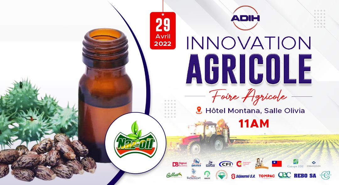 ADIHNews's tweet photo. @nazoilht, compagnie qui produit des huiles essentielles, sera avec nous!
@Tw_Haiti @CFIHT @branaheineken @DigicelHT @LFarmatrix @rhumbarbancourt @SejourneHaiti @cashmediaht @TICKETmaghaiti #Tompac #Enmarcolda #CaribbeanBottlingCompany #GroupeHM #CommeIlFaut #Samar https://t.co/M4fuvlaoJ9