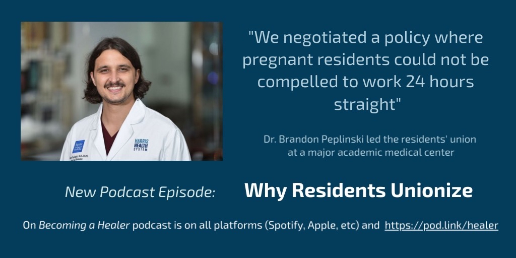 StefanKertesz's tweet image. "We negotiated a policy where pregnant residents could not be compelled to work 24 hours straight"

Latest podcast: What are resident unions doing to create healthier training environments? 

@ceirseiu 
"On Becoming a Healer" is on all platforms and here
pod.link/healer/episode…