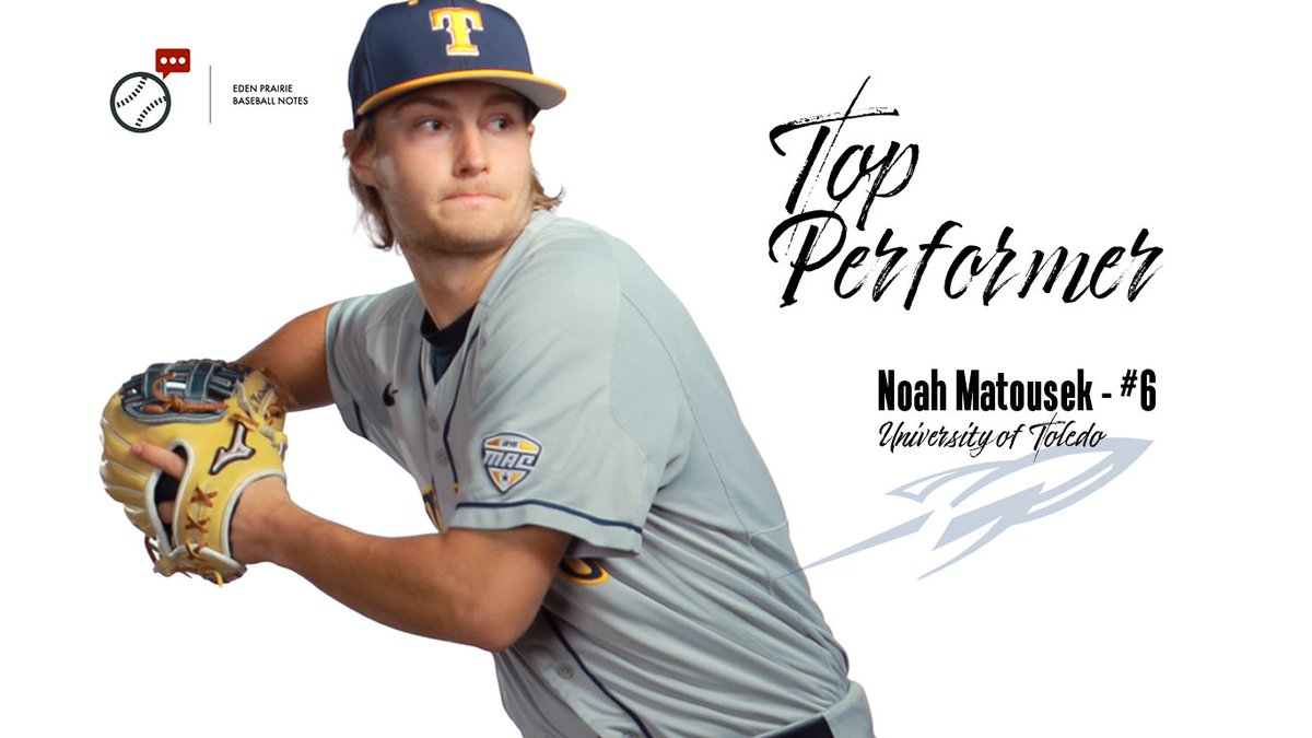 EdenPrairieBaseball (@epbaseballnotes) on Twitter photo TOP PERFORMER: A solid return for <a href="/MatousekNoah/">Noah Matousek</a> with <a href="/ToledoBaseball/">Toledo Baseball</a>. After overcoming a series of injuries that sidelined him for nearly 2 years, Noah helped the Rockets blast Eastern Michigan this past weekend. He was 1/1 with double and HBP in his Rockets debut. #EdenPrairie TOP PERFORMER: A solid return for <a href="/MatousekNoah/">Noah Matousek</a> with <a href="/ToledoBaseball/">Toledo Baseball</a>. After overcoming a series of injuries that sidelined him for nearly 2 years, Noah helped the Rockets blast Eastern Michigan this past weekend. He was 1/1 with double and HBP in his Rockets debut. #EdenPrairie