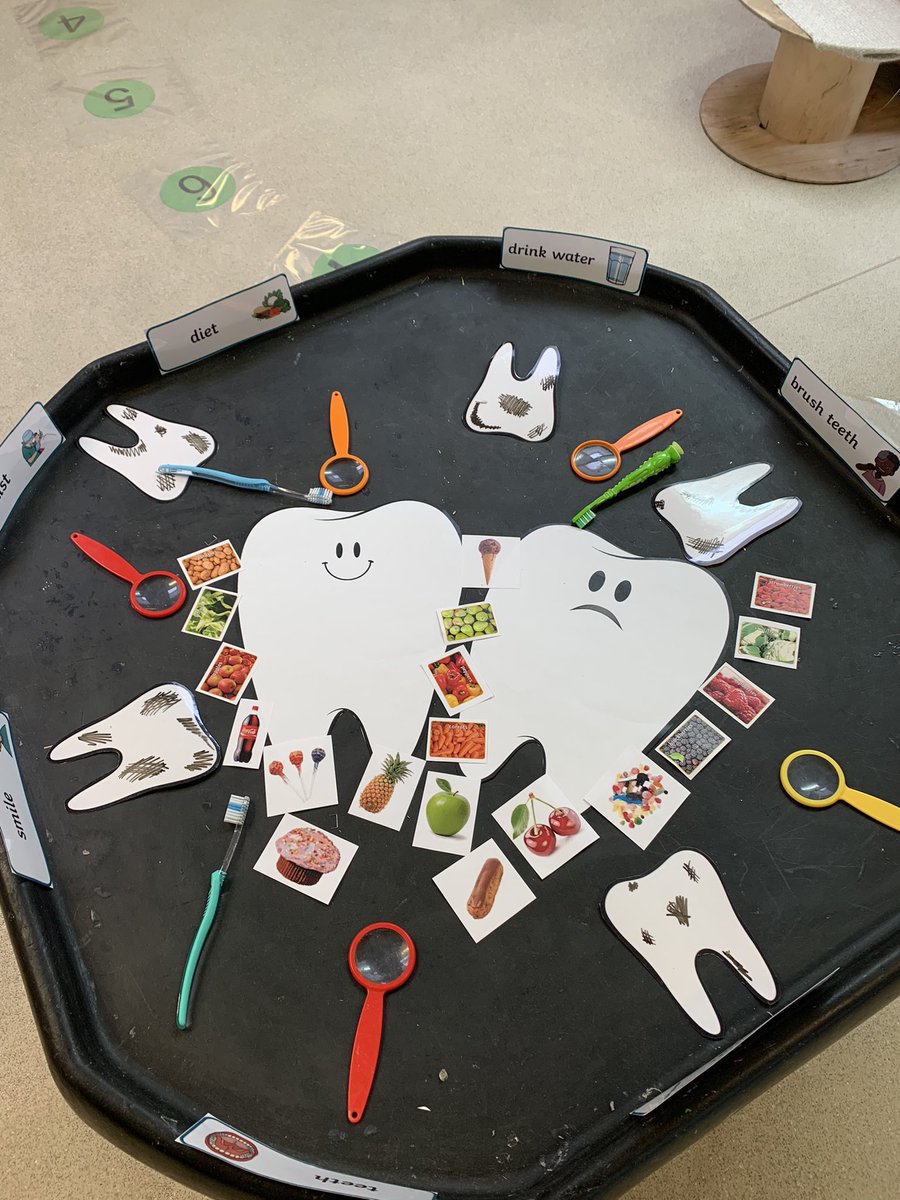 Nursery have been learning about food choices and how it affects our oral health. Children learned that high intake of sugary food can result in bad teeth. @thePA_CT @heathfld