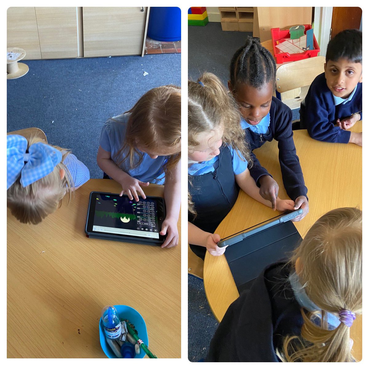 MrsMcAtear's tweet photo. We had a great time this afternoon using Sound Scape to make our own under the sea music. 🎶 🌊  We really enjoyed listening to each other’s creations! @stcatherinespsy https://t.co/0BMpYRYsCO