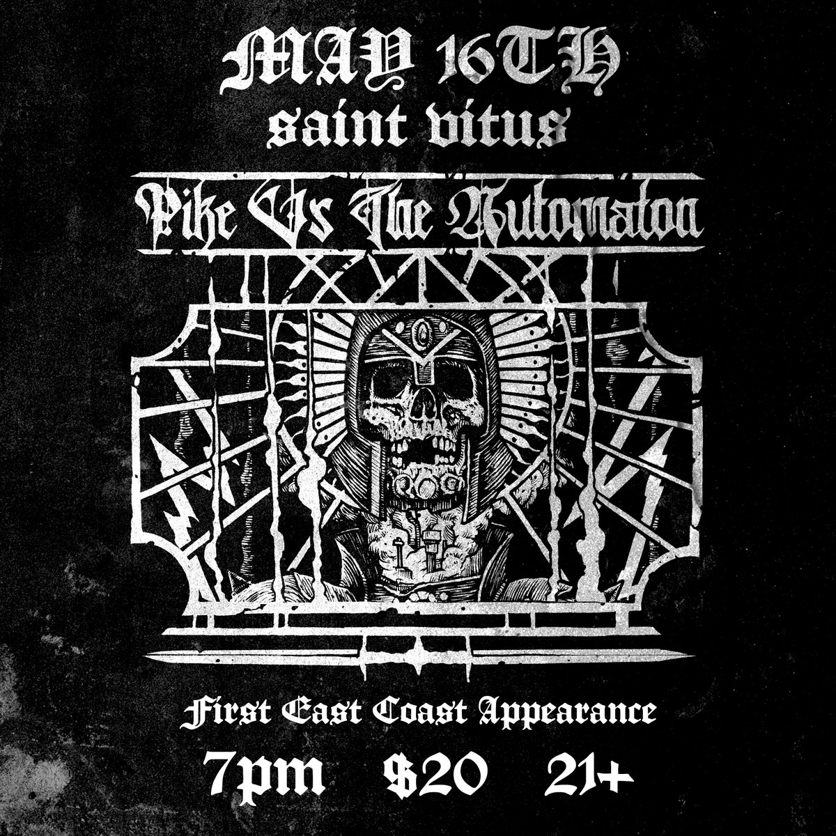 High On Fire (@highonfireband) on Twitter photo Matt will be performing the East Coast live debut of Pike Vs. The Automaton on May 16th at <a href="/saintvitusbar/">Saint Vitus</a> in Brooklyn, New York.
Tickets on sale Friday, April 29th at 10 AM EST: link.dice.fm/J4889c373884 Matt will be performing the East Coast live debut of Pike Vs. The Automaton on May 16th at <a href="/saintvitusbar/">Saint Vitus</a> in Brooklyn, New York.
Tickets on sale Friday, April 29th at 10 AM EST: link.dice.fm/J4889c373884