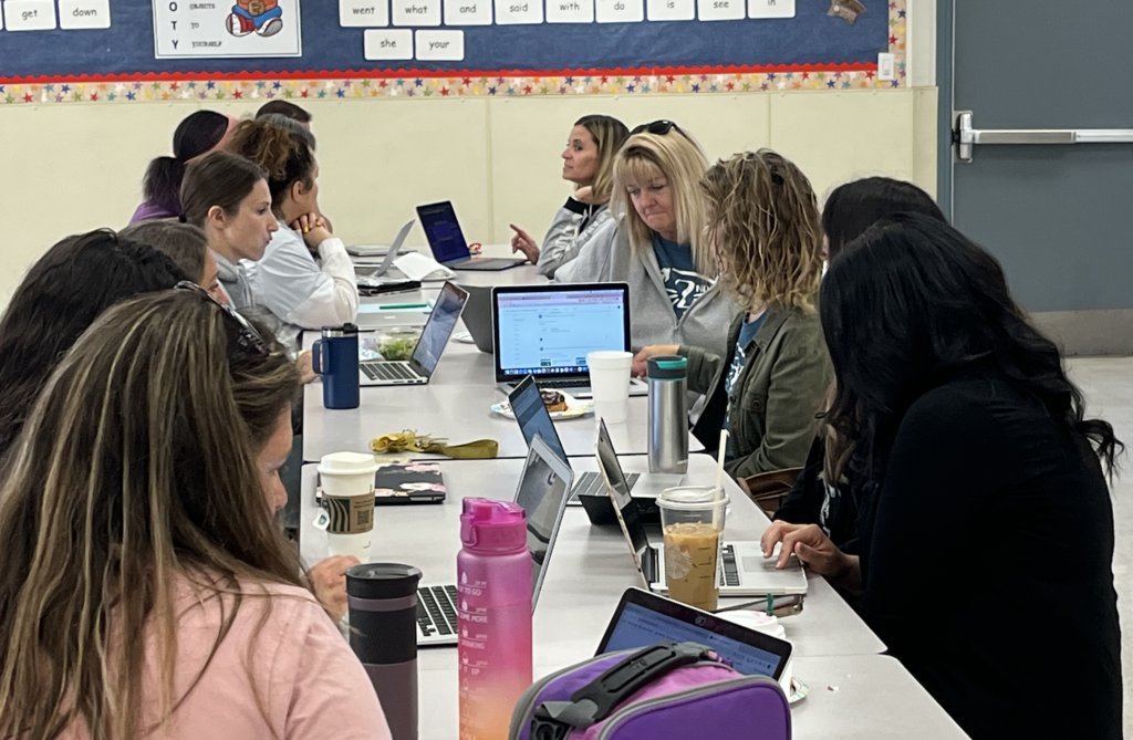 principalkirk1's tweet photo. At this morning's teacher meeting, six teachers led their peers in eduprotocols training stations.  Love seeing teachers teach teachers. #eduprotocols @jcorippo @RobertMcCollum5 https://t.co/rxsU2W6Bcr