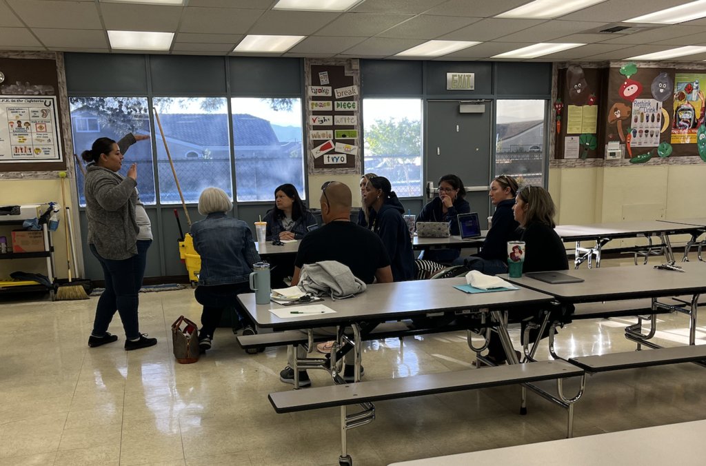 principalkirk1's tweet photo. At this morning's teacher meeting, six teachers led their peers in eduprotocols training stations.  Love seeing teachers teach teachers. #eduprotocols @jcorippo @RobertMcCollum5 https://t.co/rxsU2W6Bcr