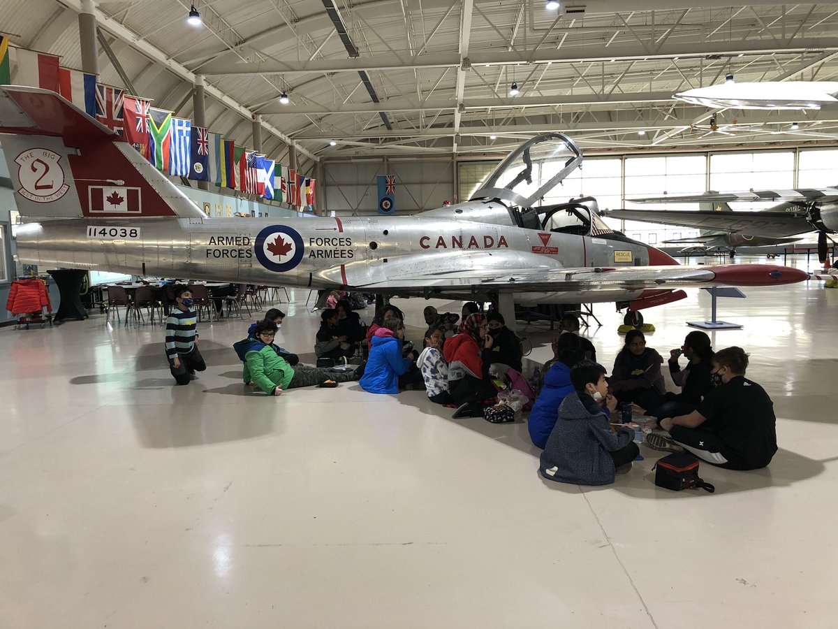 Not your average lunchroom. <a href="/springfieldsch/">Springfield PS</a> Ss have left the building!! Learning about flight and Canada’s aviation history <a href="/CWHM/">Canadian Warplane Heritage Museum</a> Canadian War Plane Museum.