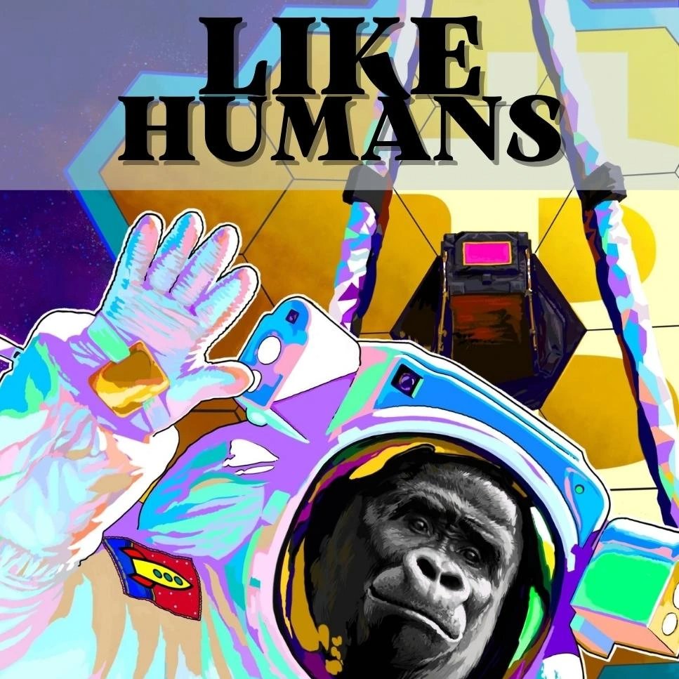 EbisusBay's tweet photo. "Like Humans" 🦧☄️

We love to see that also independent artists are stopping by Ebisu's Bay!

The series drops tomorrow at 8 pm UTC 

 ⚠️ 60 Limited Pieces ⚠️

Minting Price: 200 CRO 

Ebisu's Bay Founding Members: 150 CRO 

Made by @AtuchinArt 👨‍🎨

#crofam https://t.co/slwLoFLgUc