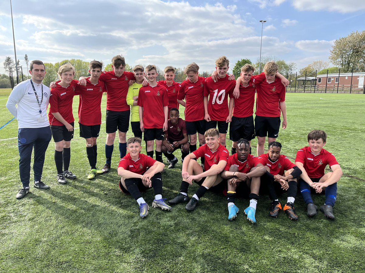 WolgarstonPE's tweet photo. Fantastic 3.1 win V Alleynes in the District Cup Semi Final for our Y10 lads. 
The final will be played next Thursday at Stone Dominoes 4.30 KO. 
⚽️ Riley
⚽️ Gene
⚽️ Matt https://t.co/9l3cks1AMh