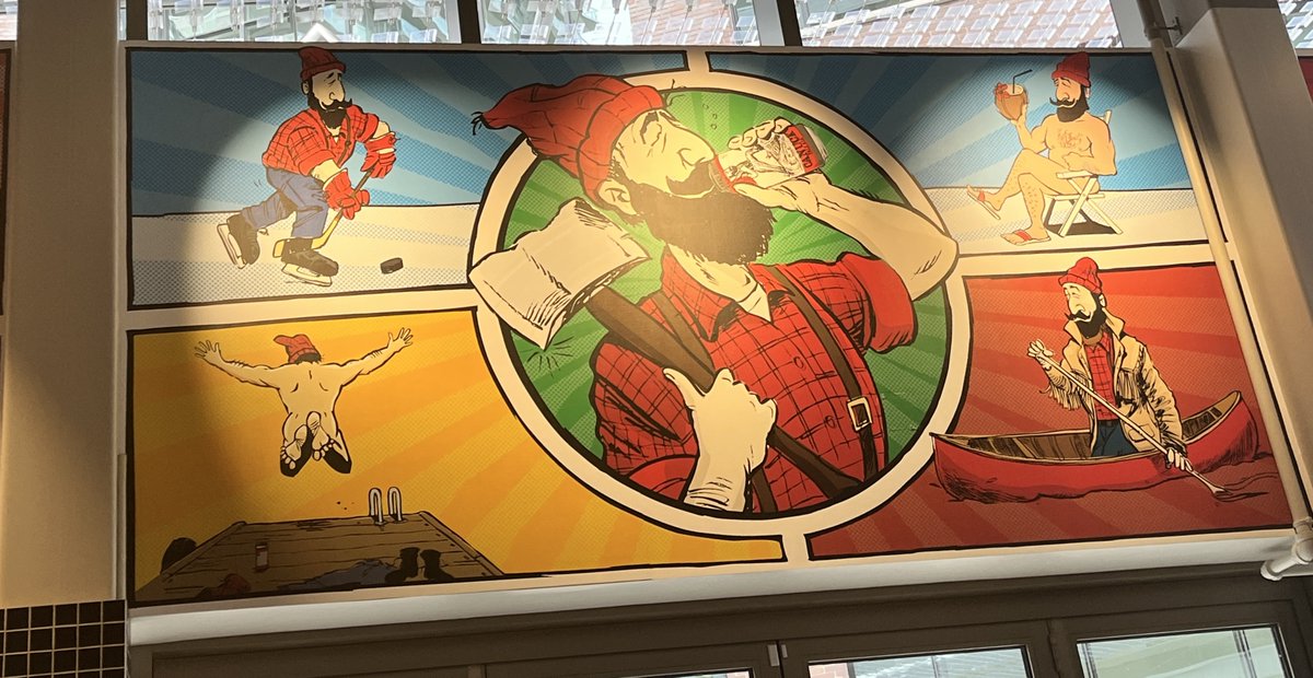 One panel of the large mural is dedicated to <a href="/MrCanuckPaleAle/">Gordie Levesque</a> himself. 

#CanuckPaleAle <a href="/GLB_Brewpub/">GLB Brewpub</a>