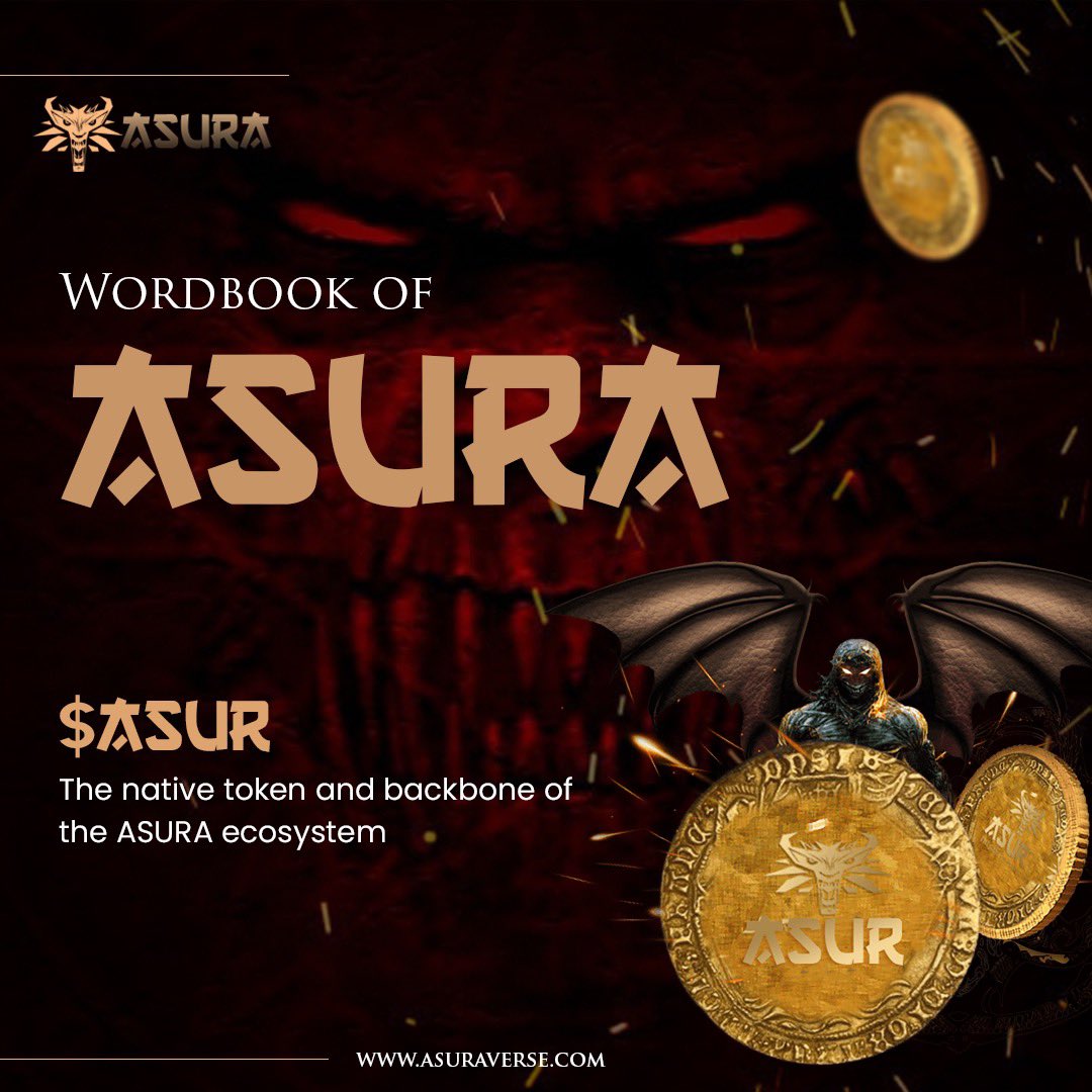 AsuraVerse's tweet photo. Let's explore the glossary used in ASURA. 

$ASUR 
The native token of ASURA, serving to multiple use cases and utilities in the ecosystem. $ASUR will be used for all the transactions in the ASURAVerse.  

For more details: https://t.co/BV4BHgOSoQ

#token #ASURA #devils https://t.co/Q17FieWzMK