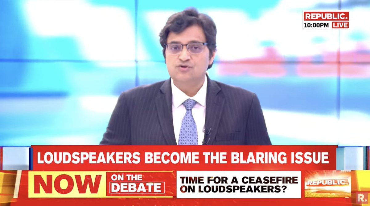 republic's tweet image. #LoudspeakerSolution | The Debate with Arnab is #LIVE, on-air and online, here - youtube.com/watch?v=poZ8rx…