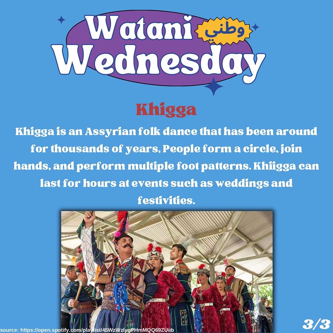 Arab/MENA groups are rich and diverse in many ways and dance is no exception to this! Swipe to learn more about some dance styles that are common in different areas of the MENA region 🪩🎉#wataniwednesday #naahm #NAAHMxAMENAPsy #arabheritagemonth #dance #dabke #khigga #khaleegy