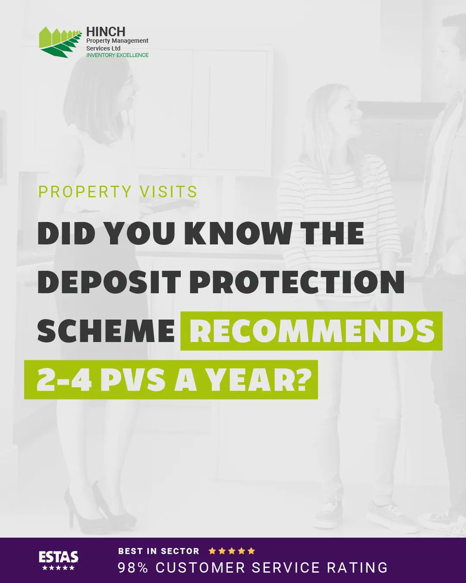 🗓️ Did you know the DPS recommends 2 - 4 property visits during each year of a tenancy?

The value of getting a clear snapshot of how the property is being used during a tenancy can prove to be invaluable if there’s a deposit dispute.