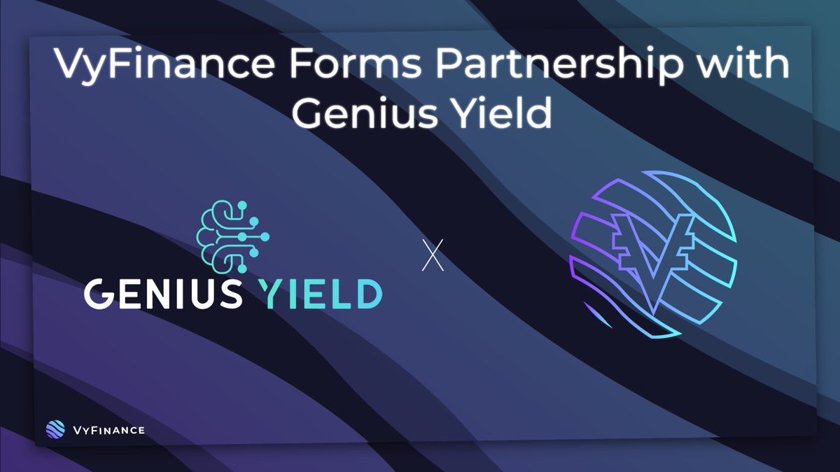 VyFiOfficial's tweet photo. We are pleased to announce a partnership formed with Genius Yield!

This partnership will help ease-of-access to this up-and-coming Cardano Ecosystem.

Read more here: https://t.co/MgkghMRWKA

#CardanoADA #CardanoNews #Cardano #CardanoCommunity https://t.co/frA4RewTCS