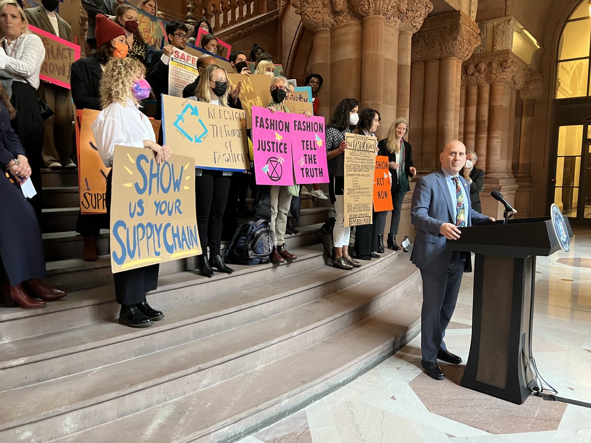 .<a href="/HarveyforNY/">Harvey Epstein</a> announces his support of the Fashion Sustainability and Social Accountability Act (#FashionAct) yesterday at the state Capitol.