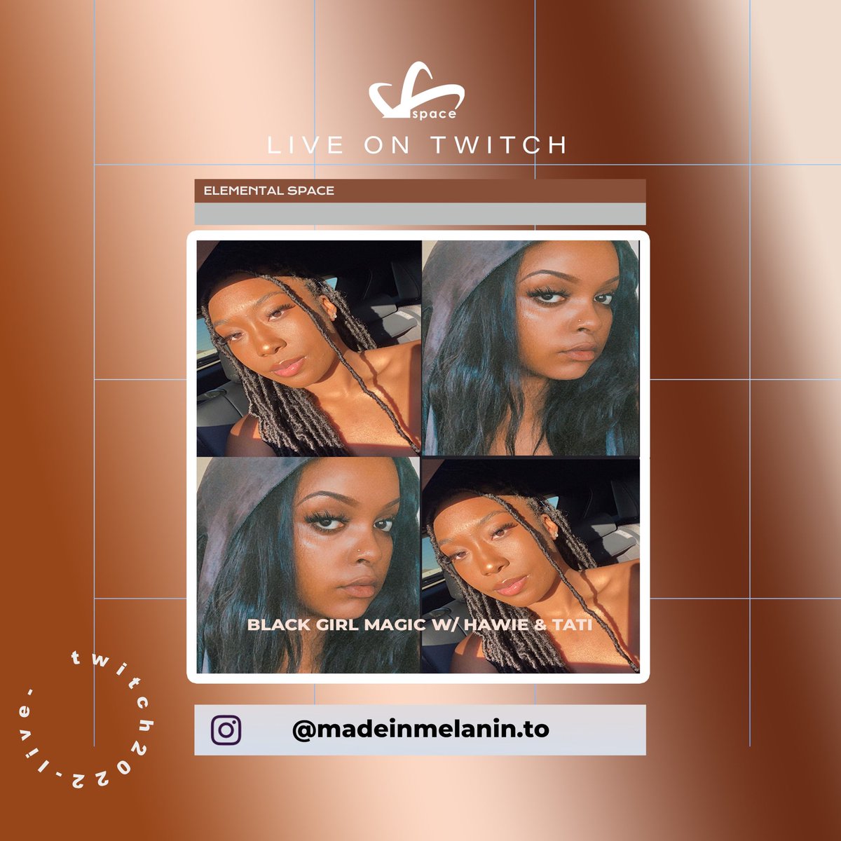 elementalBPM's tweet photo. The Made In Melanin Podcast will be blessing our eyes and ears tonight! Hawie &amp; Tati are ready to serve. We are also. Tonight at 10PM! https://t.co/PktMCTuqSz https://t.co/BzQEmdDggd