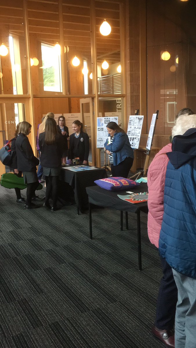 KSWArtsAward's tweet photo. Lovely atmosphere in our gallery as our visual artists exhibit their @ArtsAward pieces. It’s curtain up on our performance artists at 6pm… #artsfuture #ShapedByKings https://t.co/2qp7I116d2