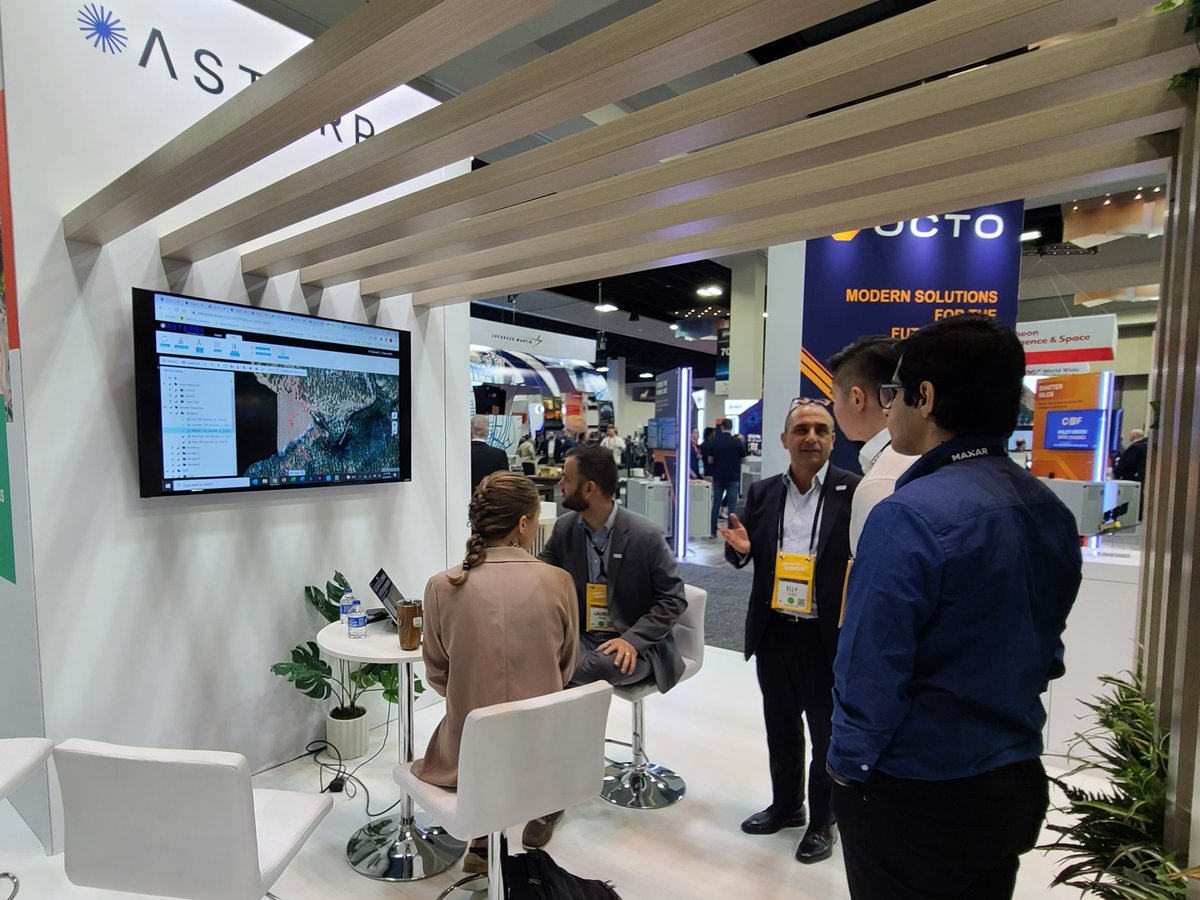 asterratech's tweet photo. Each day is better than the next at @GEOINTsymposium! Day 2 was packed with meetings &amp; media interviews. Haven't gotten to see us yet? #TeamASTERRA is still here at booth 537!

#GEOINT2022 #ASTERRA #IntelligenceToAct #GeospatialIntelligence #WaterSustainability 
@USGIF https://t.co/dUHlTbICEd