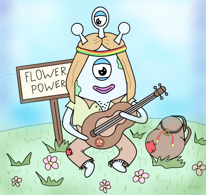 Peacfull lolipop alien! He stand for the world's peace! no war, only peace and music
Available only on @signArtApp for 15.5 USDN
sign-art.tiny.us/4p6zva5t

#NFTCommunity #fairArtNFT #nftart