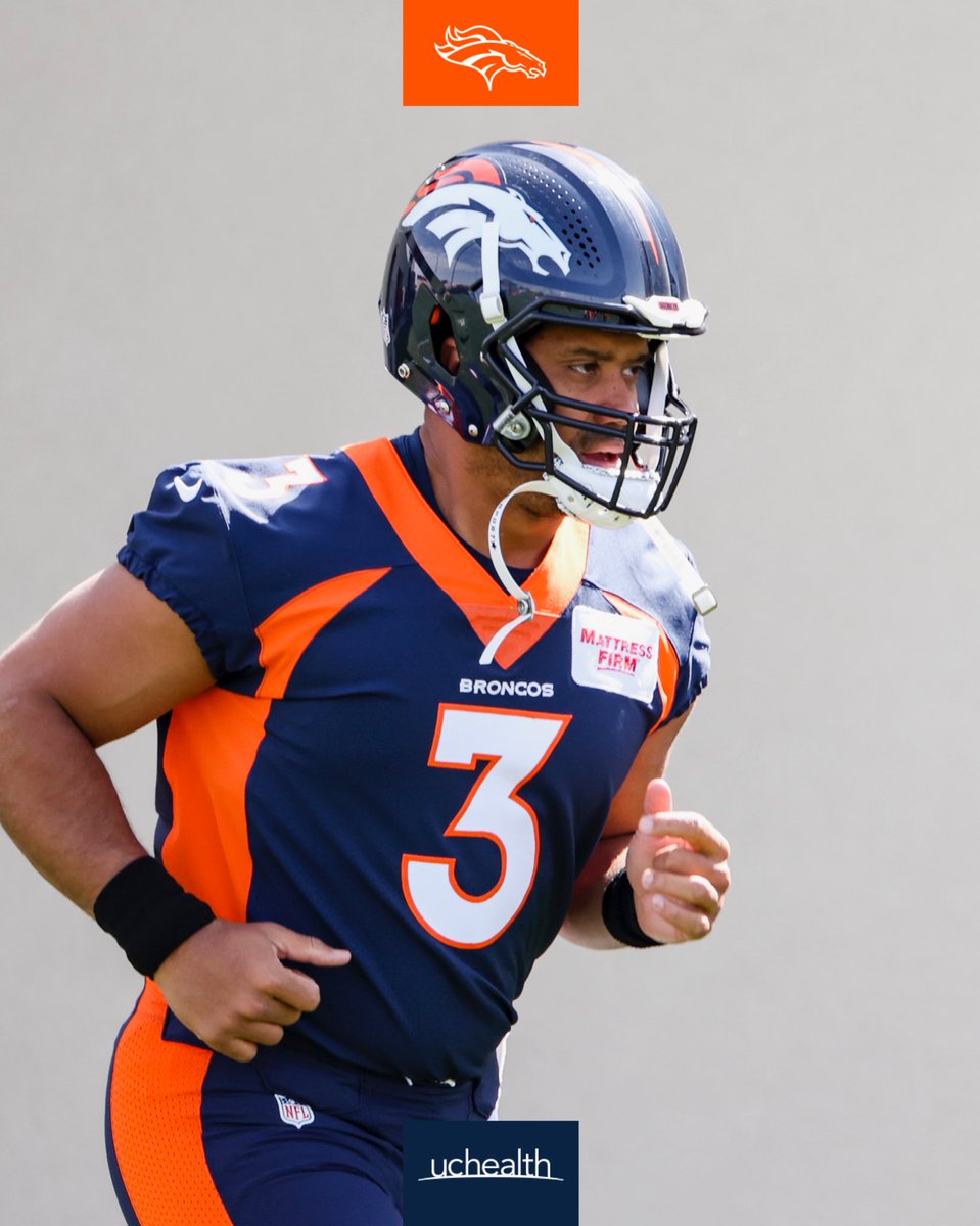Broncos's tweet photo. Day 3️⃣

#LetsRide x @DangeRussWilson https://t.co/Z5sYfUYqpP