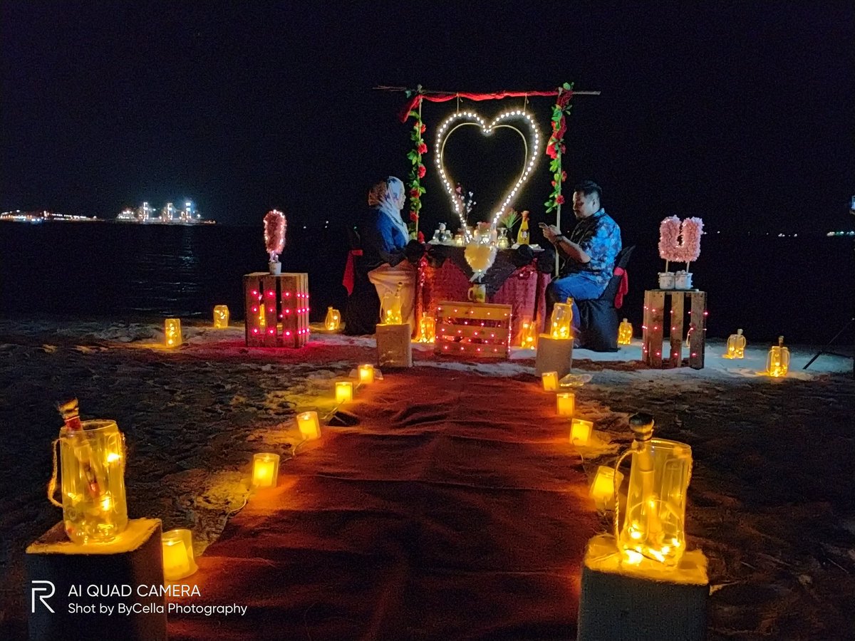 JoseBinti's tweet photo. ByCella Candlelight dinner Teluk batik Lumut, Perak Malaysia, for Birthday Celebration
#honeymoon #surprisegift #CandlelightTepiPantai 
#ByCella #perak #manjung #Lumut #telukbatik #CandleLight  #candlelightdinner #candlelightdinnermanjung  #surpriseplannermanjung https://t.co/AXnR5SmH3n