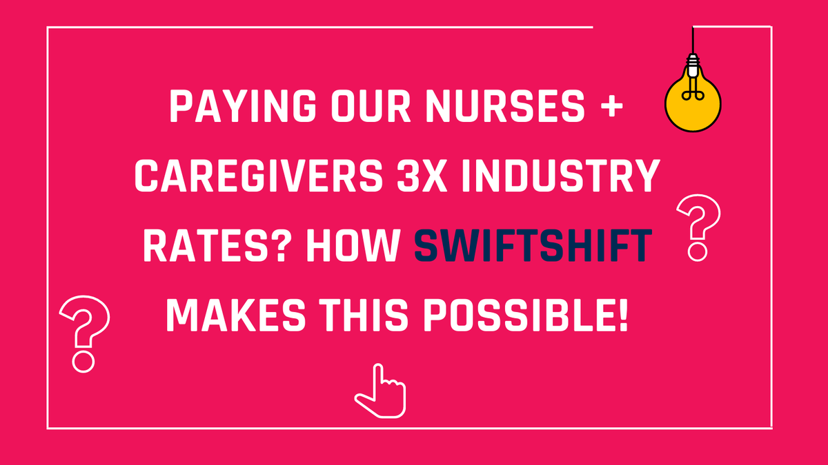 swiftshifthc's tweet image. Typical #homecare agencies take up 40–50% of your paycheck.  But not #SwiftShift. How is that so?

 We’ve reduced our #overhead costs by shrinking our back office, allowing our #nurses and #caregivers to take home 70% of their paycheck home!