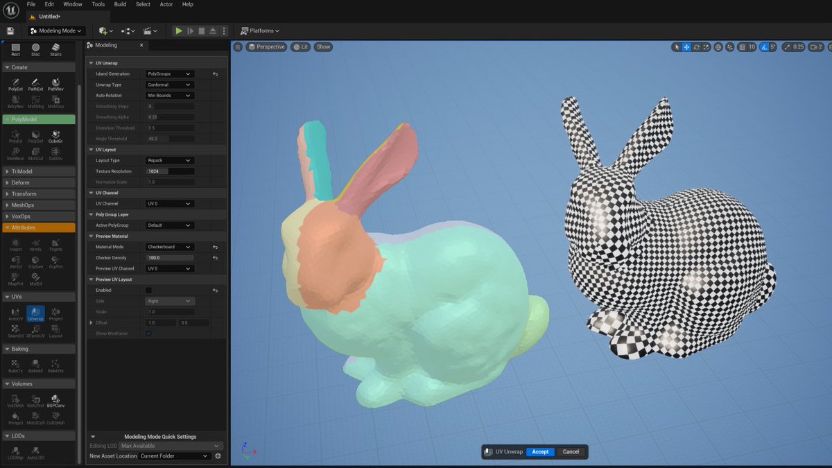 One last video on the Polygroup Paint Tool in UE5 Modeling Mode, about