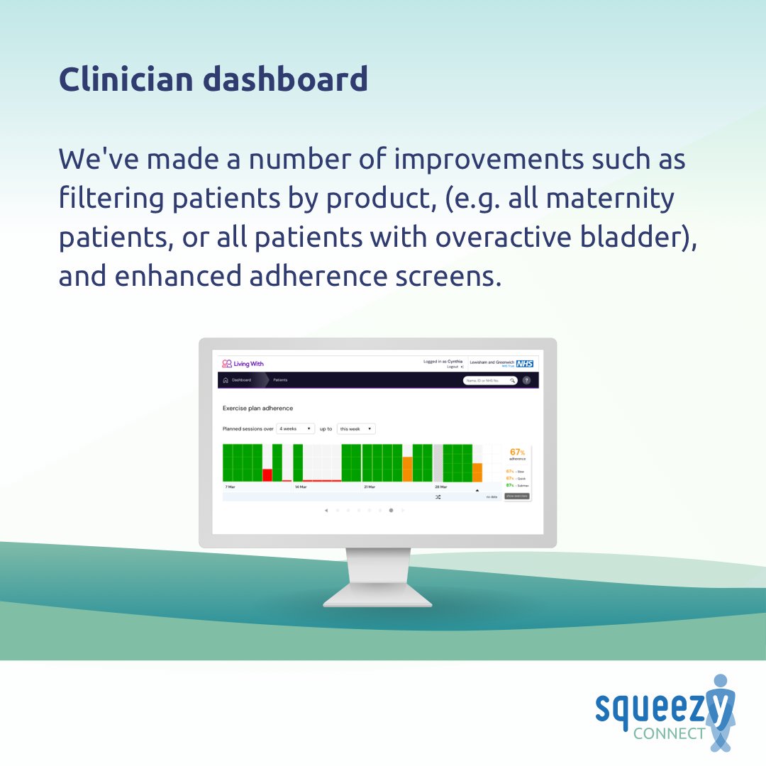 Squeezy Connect is live! ✨ Squeezy Connect is the upgrade to the SqueezyCX app, allowing Pelvic Health clinics to invite and support patients with their Pelvic Floor Muscle Exercise adherence, Incontinence and much more; see below for details ⬇️