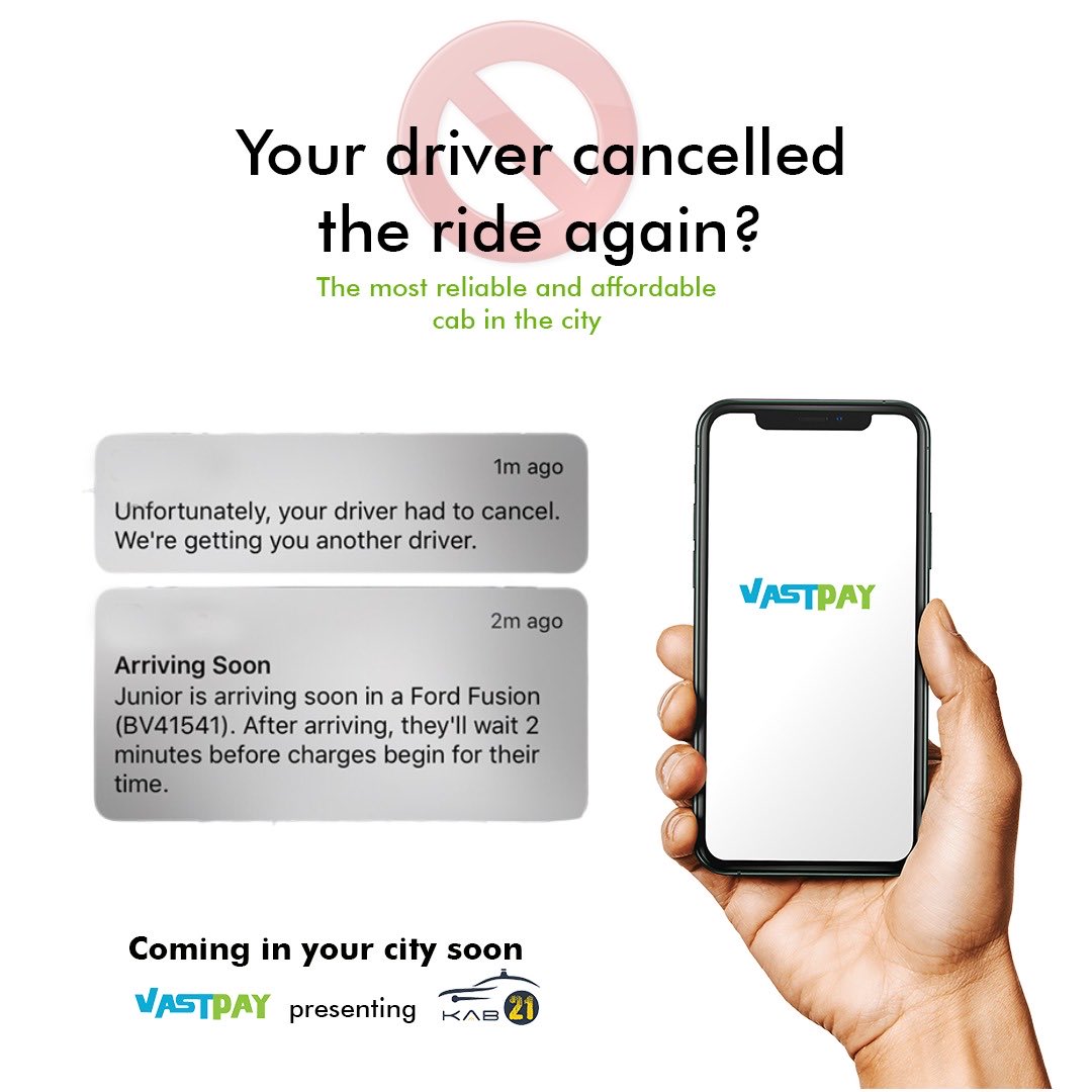 pay_vast's tweet photo. No more cab cancellations from drivers.
Vastpay bringing you the most trustable cab service in Delhi/NCR
.
#vastpay 
#kab21
.
#cabservice #delhicabs #delhincrcabs #cab #olacabs #ola #uber #ubercabs https://t.co/SvJd68BOUh