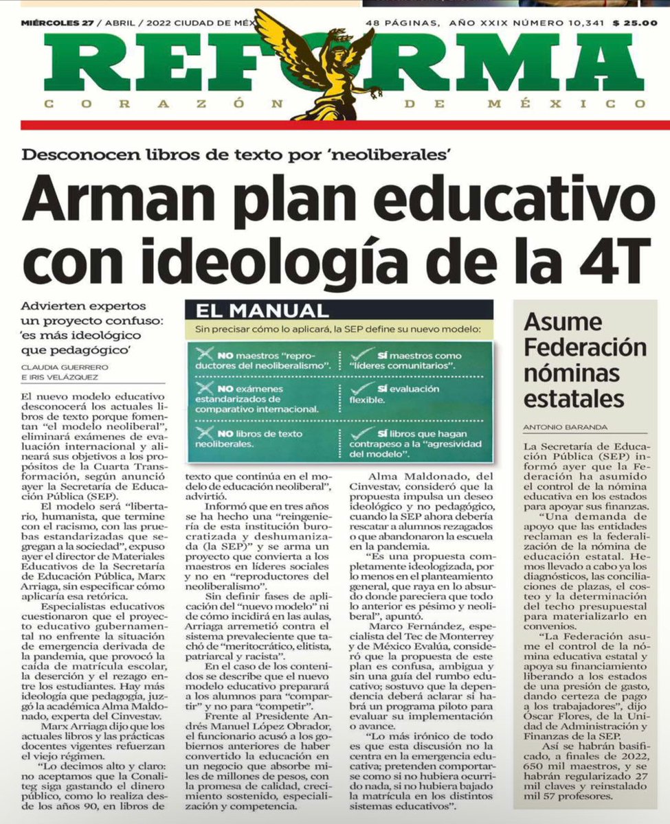diputadospan's tweet photo. Para el Gobierno de Morena todo es ideología, queda claro que les aterra la gente que los confronta con conocimiento. Es inadmisible que intenten imponer proyectos que afectarán la educación y desarrollo de niñas, niños y adolescentes.

¡Con los niños y niñas no!

Vía @Reforma https://t.co/O4XjI7i4VG