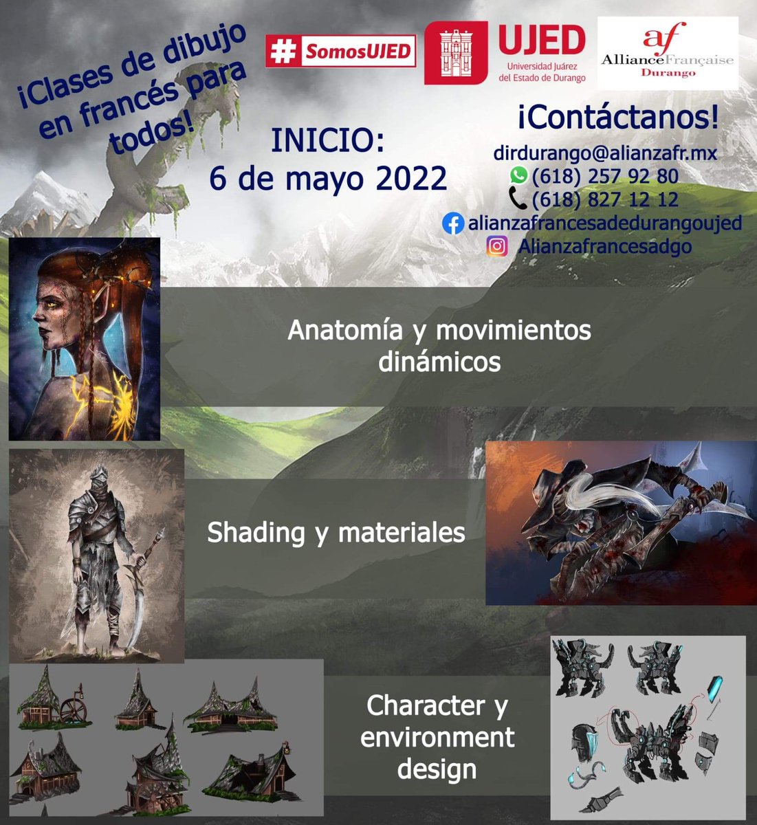 Te gustaría aprender Francés dibujando...
Nuevo taller de dibujo!!!
Inicio: 6 de Mayo
Duración: 10 viernes consecutivos
Horario: 4:00 a 5:30pm
Costo: $1,050.00
Inscripciones abiertas.
#alianzaFrancesa
#aprendefrances