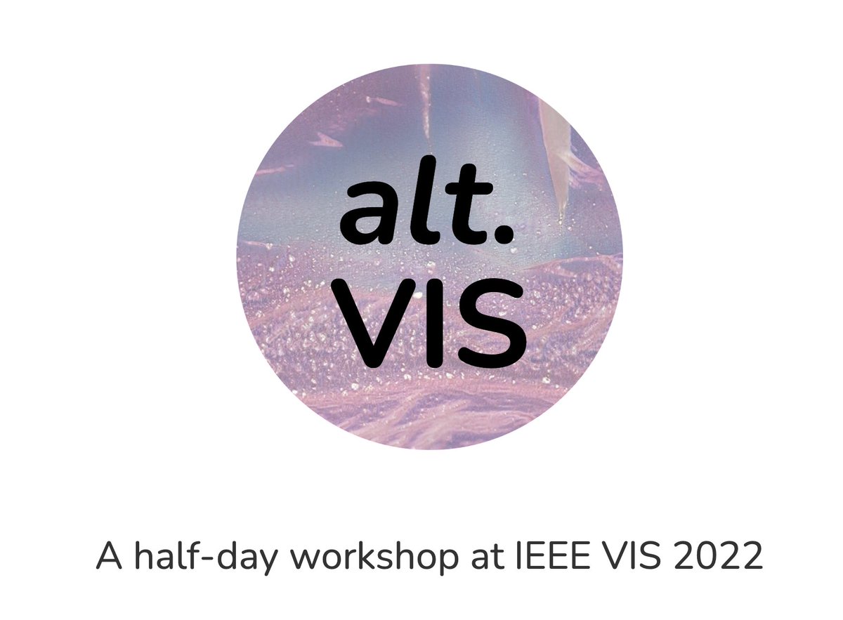 🚨 The alt.VIS 2022 CFP is now live!

For the second year in a row, we'll be hosting a half-day workshop at #IEEEVIS for bold, provocative, unusual, unconventional, thought-provoking works related to visualization ✨ Info here: altvis.github.io #dataviz #VIS2022