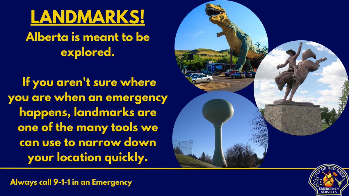 RedDeer911's tweet image. 🛑! Take a look around. If there was an emergency right now would you be able to accurately describe your location? Location is one of the most important pieces of information ensuring we get you the help you need as quickly as possible. #WhereAreYouWednesday