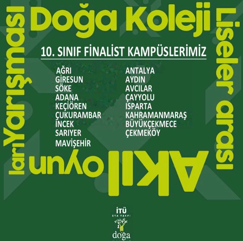 Yarın günlerden 10. Sınıf Akıl Oyunları Türkiye Finali…
#doğamızdamatematikvar❤️