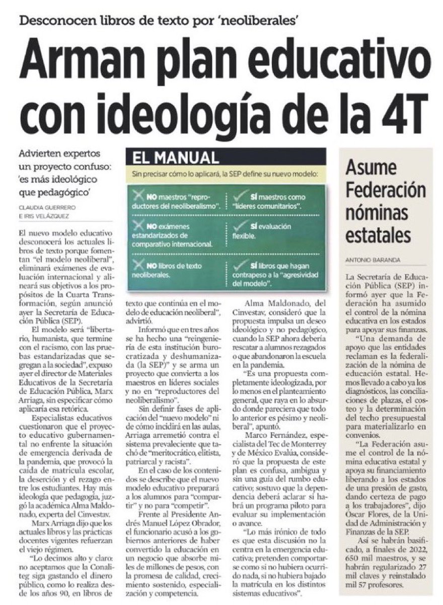 JTrianaT's tweet photo. El obradorato inyectando su veneno ideológico a través de la educación pública que se paga con los impuestos de la gente. 

¡Fuera el Estado de la mente de nuestros hijos, México no es Cuba o Norcorea!

Nos vemos en la Corte, o donde nos tengamos que ver. https://t.co/FsaYwioUKM