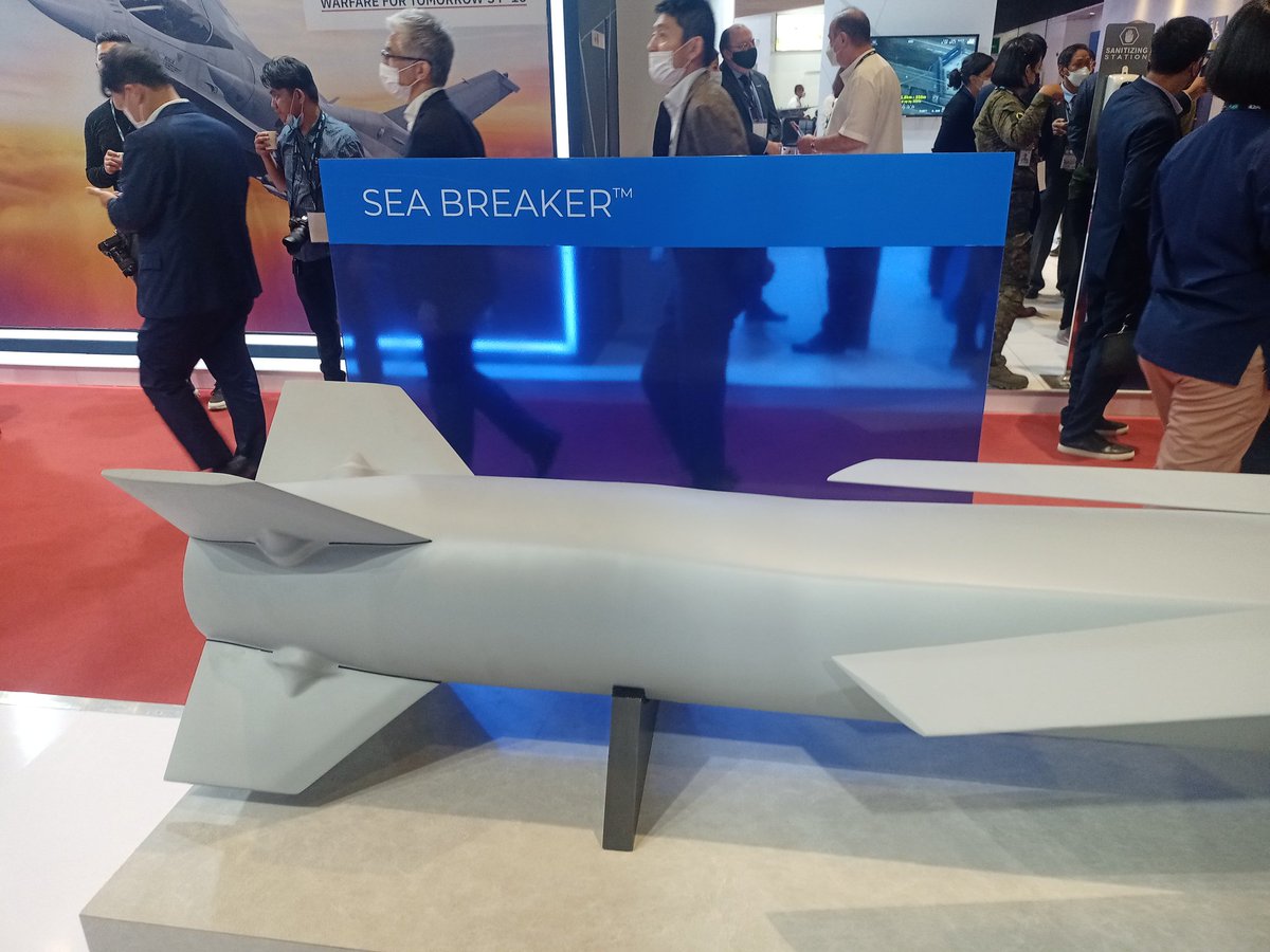 UnknownName452's tweet photo. Israeli Sea Breaker Anti-Ship Cruise Missile.

#ADAS2022 https://t.co/lC6SNGSAug