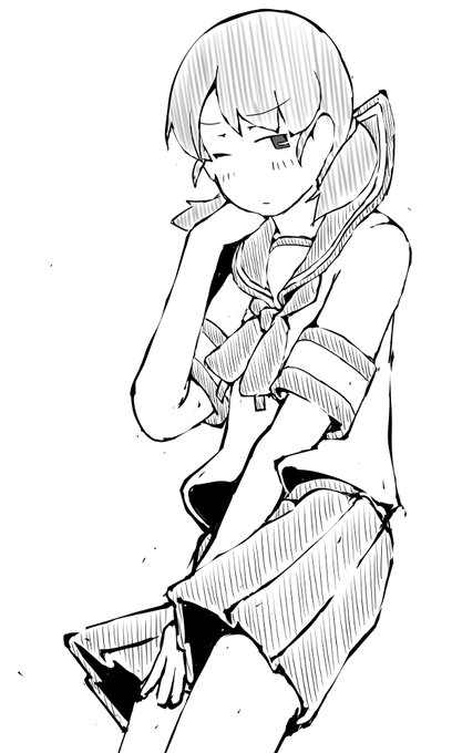 艦これラクガキ、強い風と白雪さん 
