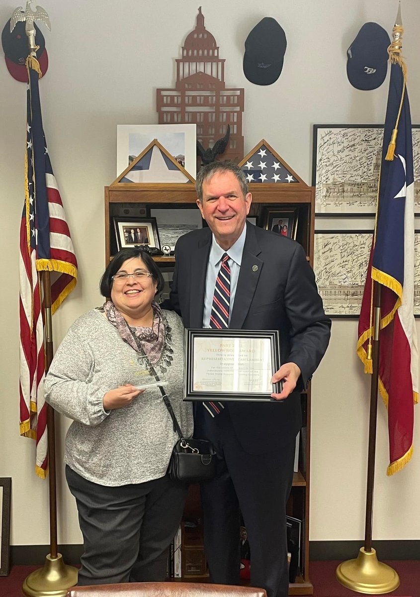 Thank you <a href="/SaveOurSSLCs/">PART: Parents and Allies of Remarkable Texans</a> for your advocacy on behalf of Remarkable Texans! I am honored to receive the Yellow Rose Award and am dedicated to working with you and your families.  #HD71 #txlege