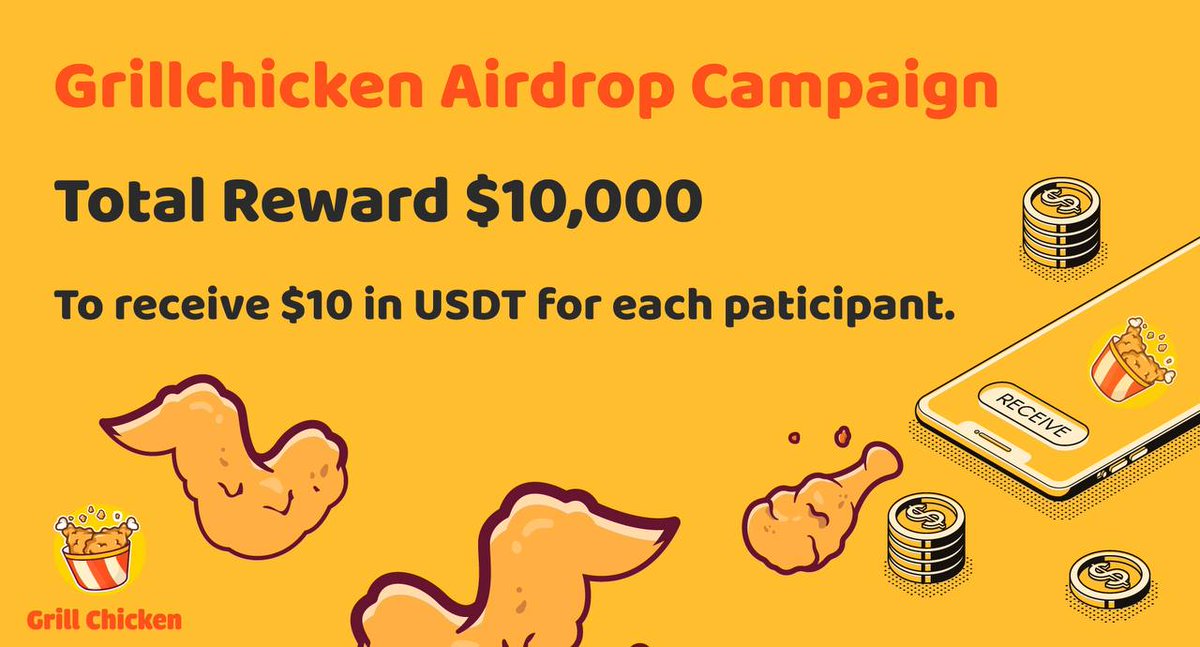 🐓 AIRDROP GRILLCHICKEN 🐓
To prepare for the upcoming product launch event Grillchicken is conducting a campaign with a total prize of $10.000
🐓1,000 random winners will win $10.000
⏰14: 00 UTC on April 30, 2022 - 14:00 UTC on May 20, 2022
🫴join here: gleam.io/GofaN/airdrop-…